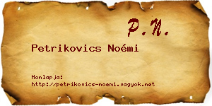 Petrikovics Noémi névjegykártya