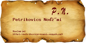 Petrikovics Noémi névjegykártya